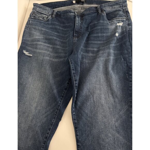 Kut from the Kloth Jeans Plus 20W Boyfriend Distressed Blue Denim Stretch Casual - Picture 10 of 15